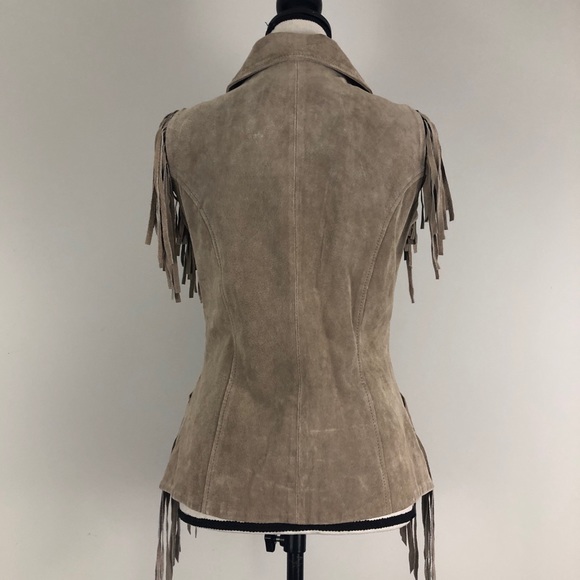 Blucid Suede Leather Fringe Vest - Picture 2 of 8